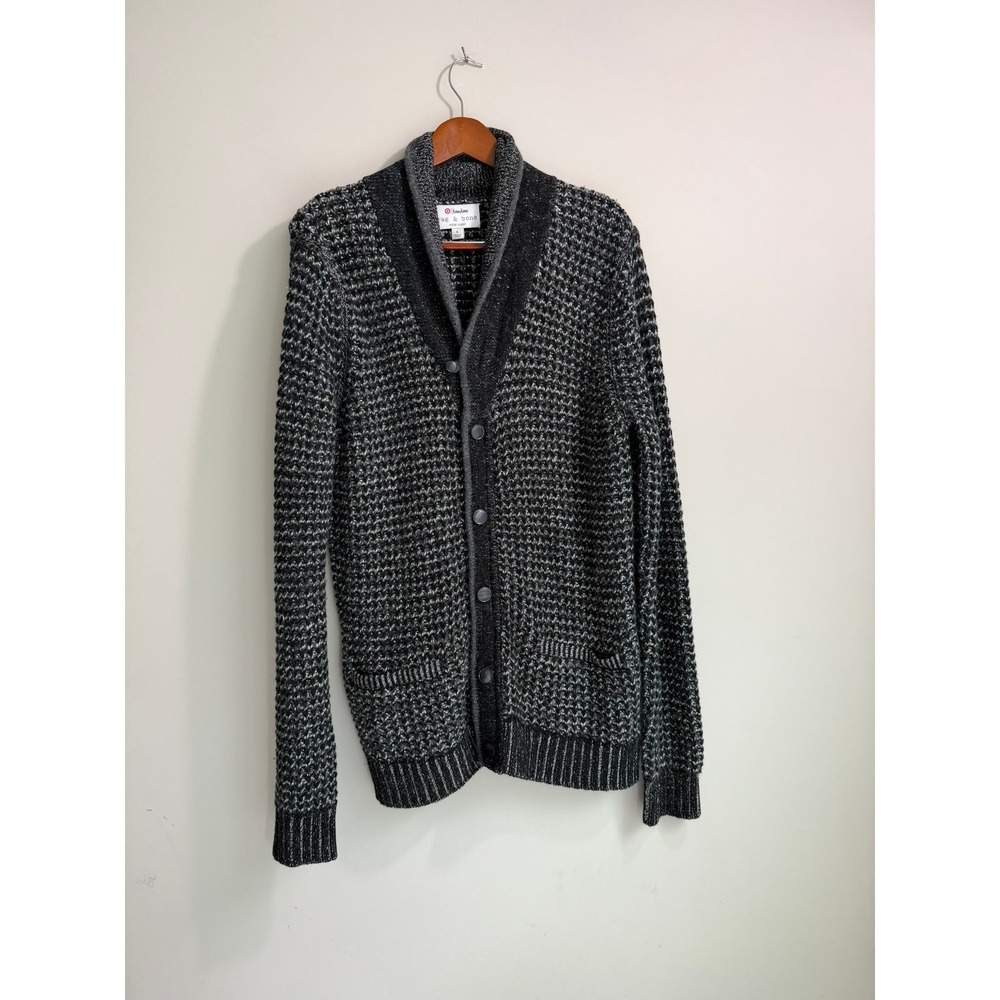 Rag & Bone Neiman Marcus Target Mens LG‎ Shawl Collar Cardigan Wool Blend Black